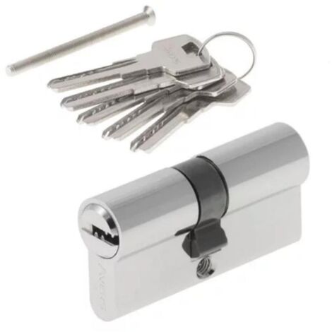 【SX004】 Cilindro de cerradura antirrobo para puertas, estándar europeo, con orificio para llave inglesa, 70 mm/80 mm/90 mm, apertura con un solo botón/apertura con doble llave (1/5)