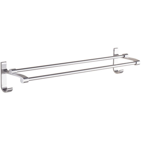 Toallero de pared de 2 brazos con ganchos para baño y cocina. (1/5)