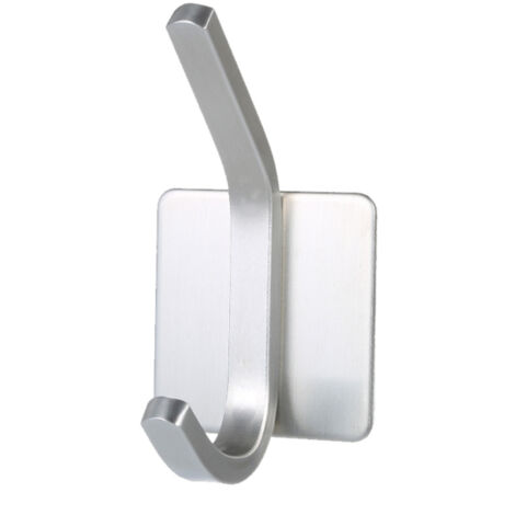 Perchero de pared de acero inoxidable para albornoces y toallas, ganchos para ropa y sombreros, soporte adhesivo resistente para baño (1 unidad).