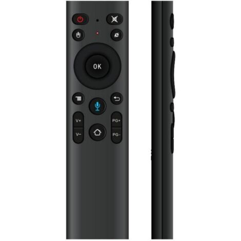 Q5+ Ratón volador con control por voz de 2,4 GHz y giroscopio, control remoto por voz para decodificador de Smart TV, ratón aéreo Q5+ de 17 teclas (1/5)