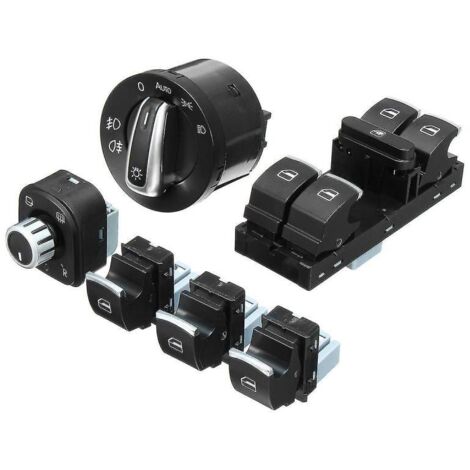 Juego de 6 interruptores de espejo y faros para Golf Jetta Mk5 Passat B6 (1/5)