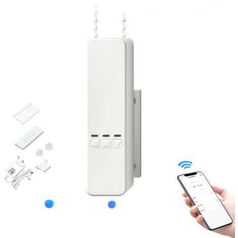 Motor de persiana enrollable inteligente Tuya WiFi, apertura automática, control por aplicación, control por voz, control remoto, temporizador, control de porcentaje, compatible con Google Assistant.