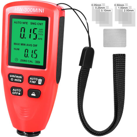 Medidor de espesor de pintura para la inspección de recubrimientos automotrices y metálicos, utilizado en la industria manufacturera.