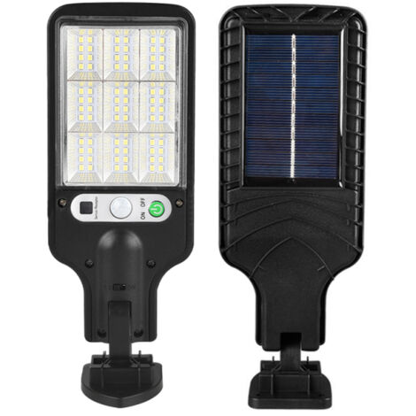 Farola solar LED exterior – impermeable, detector PIR, ángulo 120°, 3 modos ajustables, mando a distancia, para jardín, garaje