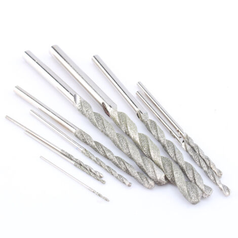 Juego de 10 brocas con punta de diamante para vidrio, azulejos y piedra, de 0,8 a 4,0 mm. (1/5)