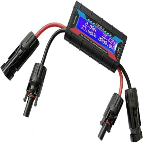 Vatímetro RC, analizador de potencia, voltímetro, amperímetro, pantalla LCD digital con conector fotovoltaico para medir corriente solar, eólica y de batería de 4,8 a 60 V (150 A). (1/5)