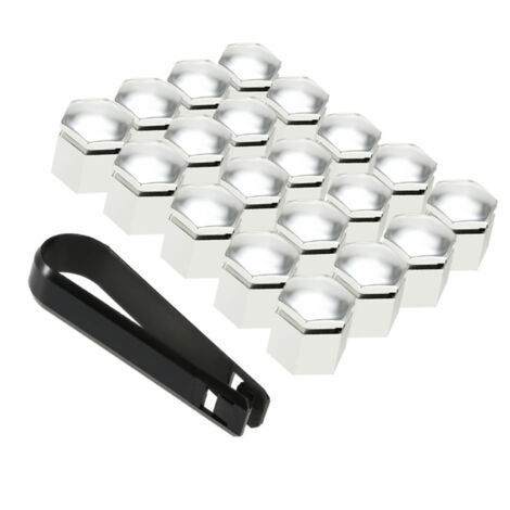 Juego de 20 tapas cromadas plateadas para tuercas de rueda de 19 mm, compatibles con Vauxhall y Opel. (1/5)