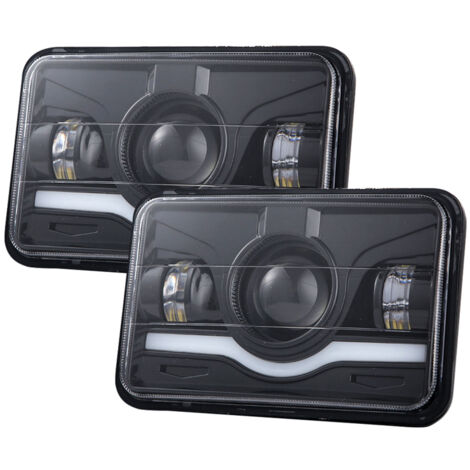 Faros LED de 4x6 pulgadas, faros rectangulares de 5 pulgadas con luz alta/baja y luces de circulación diurna (DRL) de repuesto para Peterbilt, Kenworth, Freightliner, Ford Probe y Oldsmobile Cutlass. (1/5)
