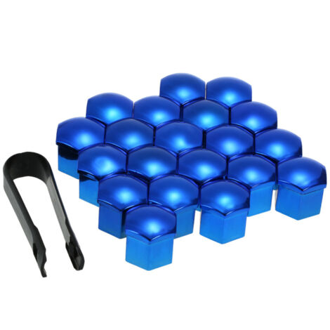 Tapas para tuercas de rueda de 17 mm, paquete de 20 tapas de ABS – protección contra el óxido, herramienta de extracción incluida (1/5)