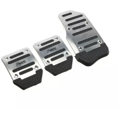 Juego de pedales automotrices antideslizantes de aleación de aluminio, que incluye pedales de freno, acelerador y embrague, modificación del juego de pedales, modelo universal de acero inoxidable. (1/5)
