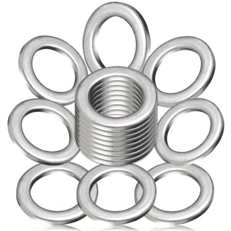 Lote de 24 juntas para tapones de drenaje de aceite – arandelas de aluminio M14, reemplazan la pieza 94109-14000, para Honda/Acura. (1/5)
