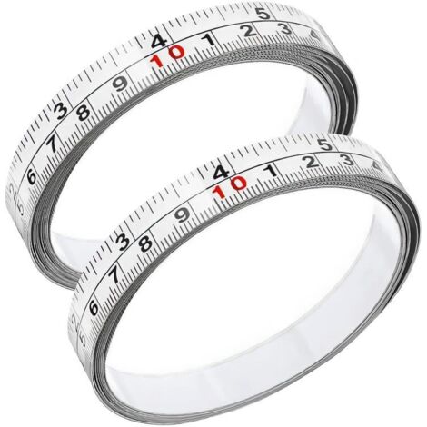 Regla adhesiva, regla de acero con tira adhesiva, regla plana, cinta métrica autoadhesiva, regla mecánica invertida de 3 m de largo y 13 mm de ancho. (1/5)