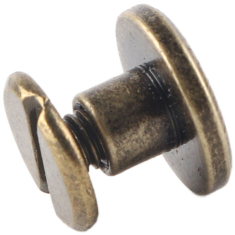 20 tornillos, tuercas, clavos y remaches de cabeza plana de cobre y latón con tapas de cuero (5 mm) (1/5)