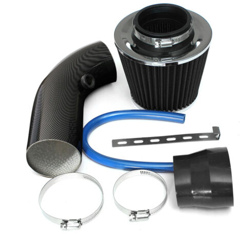 Sistema universal de manguera de admisión de aire frío para automóviles, filtro, conducto de inducción y sistema de flujo de aire potente, 64-76 mm/3 pulgadas (1/5)