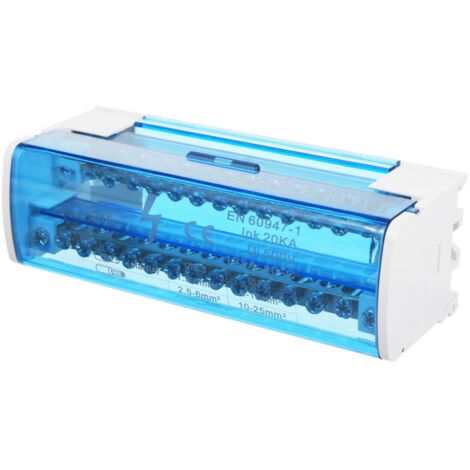 Caja de conexiones monofásica de dos niveles con bloque de terminales, caja de distribución de 215 V, caja de conexiones para carril DIN con tapa transparente, caja de protección de distribución (1/5)