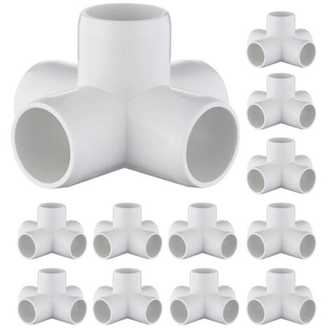 Juego de 12 conectores de tubería de PVC de 5 vías y 3/4 de pulgada (para muebles de bricolaje, estanterías de PVC, estructuras de soporte para invernaderos) (1/5)