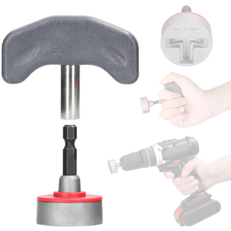 Juego de 2 destornilladores de gancho rectangulares de 6,35 mm con llave y accesorio para taladro. (1/5)