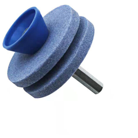 Afilador universal de corindón de doble capa para cortacéspedes, compatible con taladros eléctricos y manuales. (1/5)