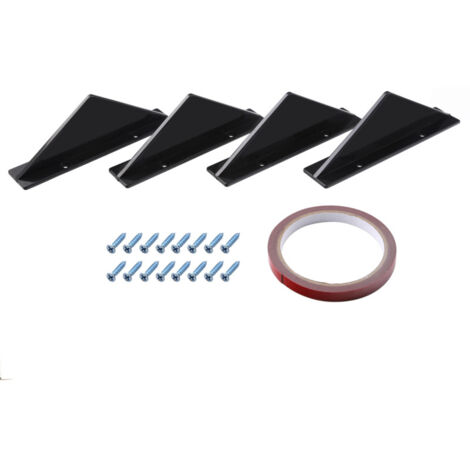 Juego de 4 aletas triangulares con forma de aleta de tiburón para el parachoques trasero del coche, universales, negras y planas. (1/5)