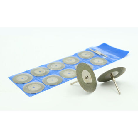 10 discos abrasivos de diamante de 25/30/40 mm de diámetro interior y 3 mm de diámetro exterior, para amoladora eléctrica, con 2 mandriles. (1/5)