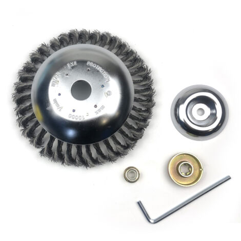 Cabezal de desbrozadora de 20 cm (8 pulgadas) con kit adaptador de acero para desbrozar y cortar el césped, eliminar el óxido. (1/5)