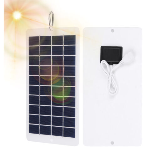 Panel solar impermeable IP65 de 4,5 W y 5 V, cargador solar de polisilicio de alta eficiencia con puerto USB de 5 V para autocaravanas, barcos, tejados y otras aplicaciones fuera de la red eléctrica. (1/5)