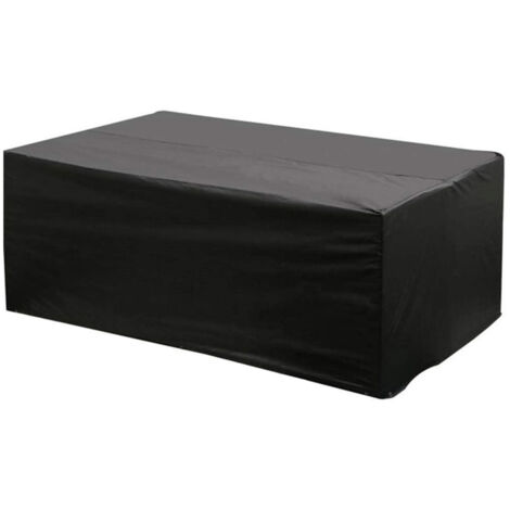 Funda protectora muebles jardín – Rectangular negra 200x160x70 cm – Tejido Oxford 420D ultrarresistente – Anti-UV, impermeable, hebillas antiviento