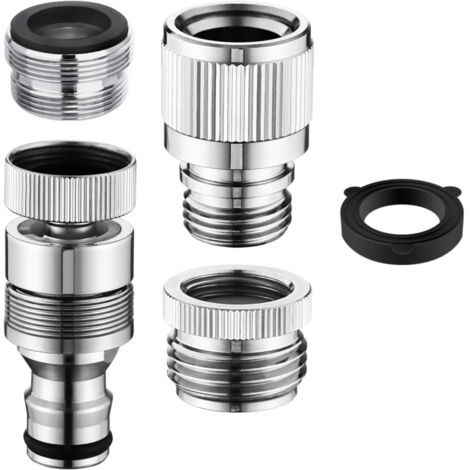 Conector rápido para grifo de fregadero, adaptador para manguera de ducha/manguera de jardín/lavadora portátil, grifo cromado para baño de mascotas (1/5)