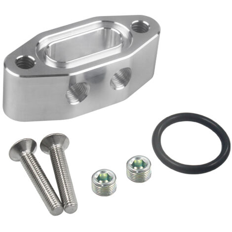 Kit placa adaptadora aceite 1/8"NPT doble 90° para LS twin turbo – Compatible LS1 LSX LS3, recambio motor (1/5)