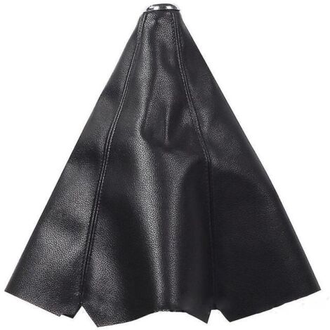 Funda universal para palanca de cambios, de cuero sintético y PVC, estilo carbono, para coches con cambio manual, costuras negras. (1/5)