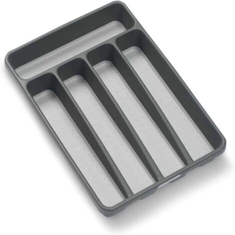 Bandeja para cubiertos de 5 compartimentos – Color granito, estilo clásico, organizador de cajones