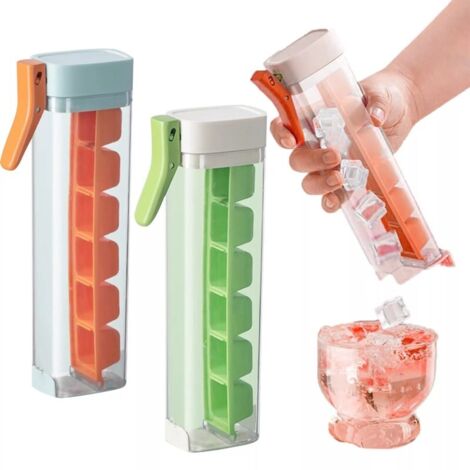 Pack 2 bandejas hielo 2024 6 compartimentos con tapa – Prensa fácil desmolde, una mano (1/5)
