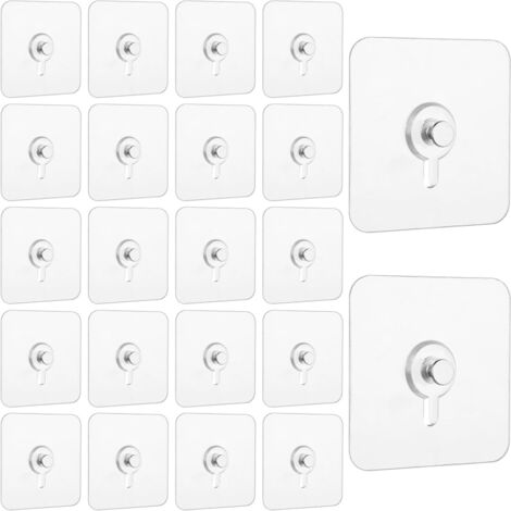 Gancho de pared adhesivo fuerte sin costuras, clavo perforador, soporte colgante, varilla de tornillo, gancho de pared sin rastro, 20 piezas (1/5)