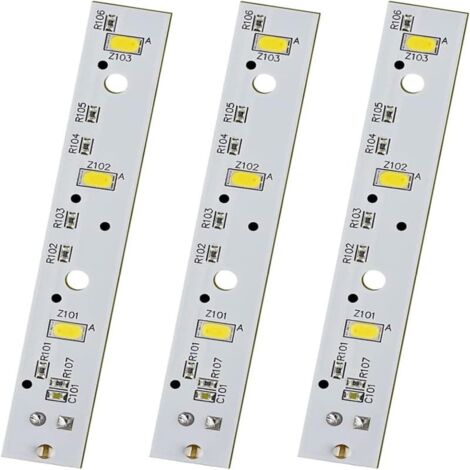 3 luces LED plateadas de plástico para refrigerador, color blanco (compatibles con WR55X26671/PS11767930/AP6035586/4468532/EAP11767930) (1/5)
