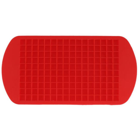 Bandeja para 160 mini cubitos de hielo pequeños, práctica, de silicona, molde para cubitos de hielo y chocolate congelados, herramientas y accesorios para la cocina, bar, fiestas y bebidas (rojo). (1/5)