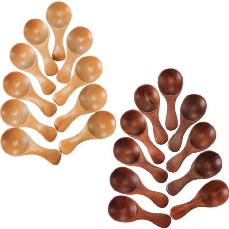 20 cucharitas de madera para condimentos: azúcar, especias, sal, miel, café, té, mermelada, mostaza, helado. (1/5)