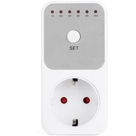 Temporizador de 1 a 10 horas, enchufe de red, ajuste inteligente del temporizador, interruptor de control, enchufe de bajo consumo, 240 V CA (1/5)