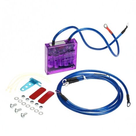 Estabilizador de voltaje digital universal de 12 V para automóviles, regulador-rectificador eléctrico con cables de conexión a tierra y kit de montaje. (1/5)