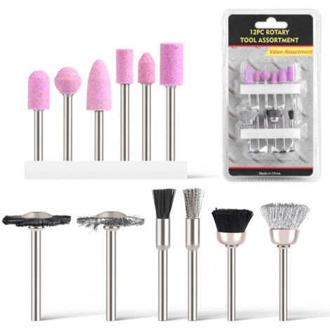 Juego de 12 accesorios para cabezales de amolado para amoladoras eléctricas, que incluye un cabezal de amolado combinado para cortar, amolar y pulir, compatible con herramientas rotativas. (1/5)