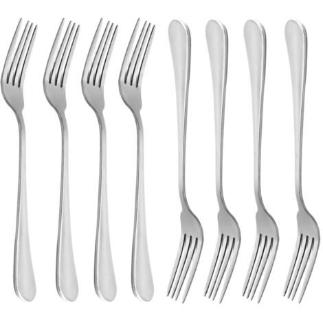 Juego de 8 tenedores de mesa de alta gama, fabricados en acero inoxidable 18/10, robustos, de 20 cm (8 pulgadas). (1/5)