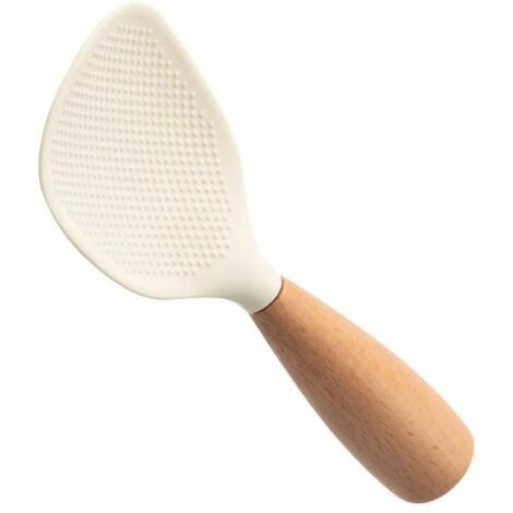 Cuchara de servir de silicona de calidad culinaria, color blanco crema (modelo de mesa), se vende por unidad. (1/5)