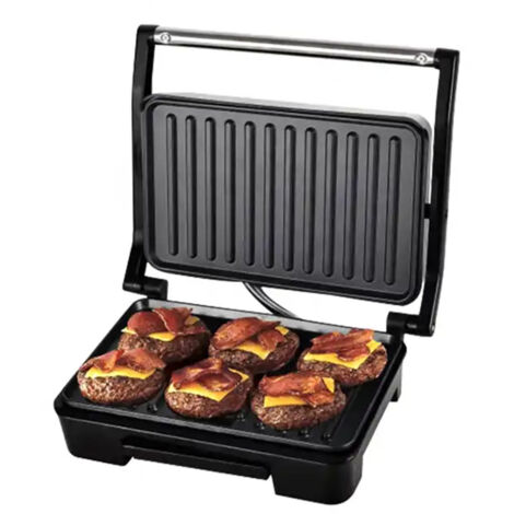 Parrilla portátil de doble cara para paninis de 850 W – Hasta 6 rebanadas, antiadherente, acero inoxidable (1/5)