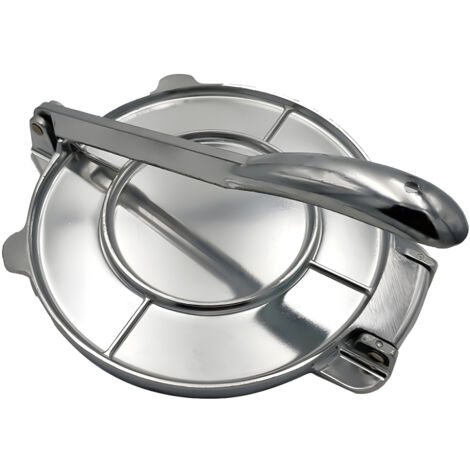 Prensa para tortillas de aleación de aluminio precurada de 8 pulgadas de alta resistencia con mango, ideal para tortillas de maíz, pasta, pizzas, pasteles y tortillas de harina. (1/5)