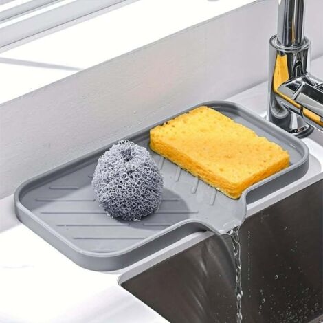 Jabonera de silicona con bandeja recogegotas y esponja – Antideslizante, fácil de limpiar.