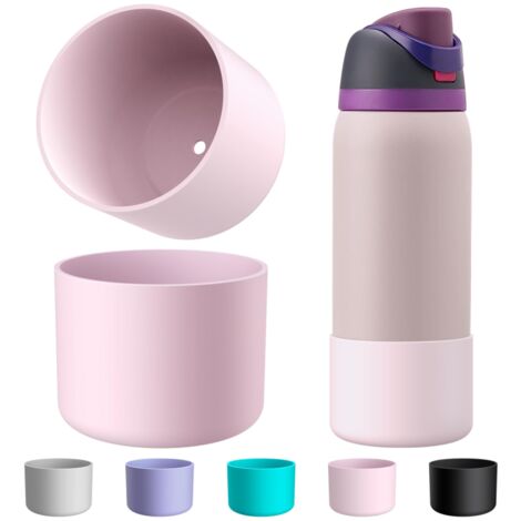 Pack 2 fundas silicona para botella Owala 946ml rosa – Antideslizante, lava-vajillas, sin BPA (1/5)