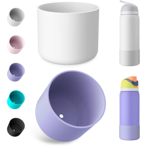 Pack 2 fundas silicona para botella Owala 946ml morado y blanco – Antideslizante, lava-vajillas (1/5)