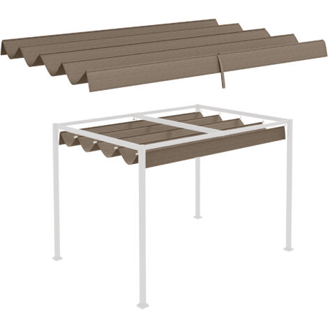 Cubierta para pérgola, 2,86 x 2,45 m, toldo retráctil para pérgola de 3 x 2 m, protección UV30+, color café.