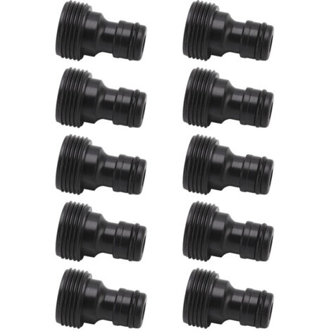 Paquete de 10 conectores rápidos para jardín, rosca macho G3/4 (25 mm), plástico resistente a la corrosión, conexión estanca, para manguera de jardín, grifo y lavadora a presión. (1/5)