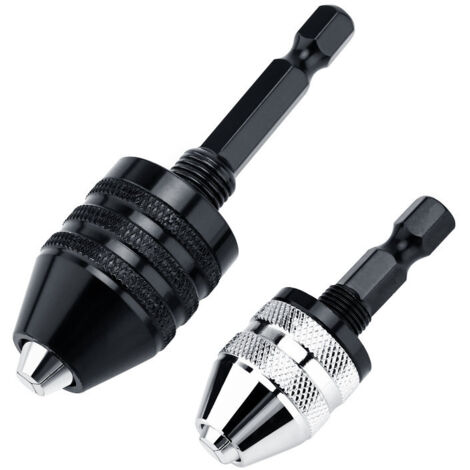 Juego de 2 portabrocas hexagonales sin llave de 1/4 de pulgada, adaptador de cambio rápido para brocas de taladro de impacto, accesorios para herramientas eléctricas (0,3-3,6 mm/0,8-8 mm) (1/5)
