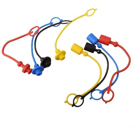4 pares de tapas antipolvo para acoplamientos rápidos hidráulicos (fabricadas en caucho PVC, compatibles con la serie ISO7241-A, 1/4 de pulgada) (1/5)